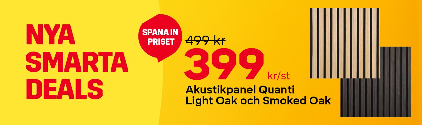 Akustikpanel Quanti Light Oak och Smoked Oak f&ouml;r 399kr/st