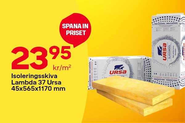 Isoleringsskiva Lambda 37 Ursa 23,95 kr/m2