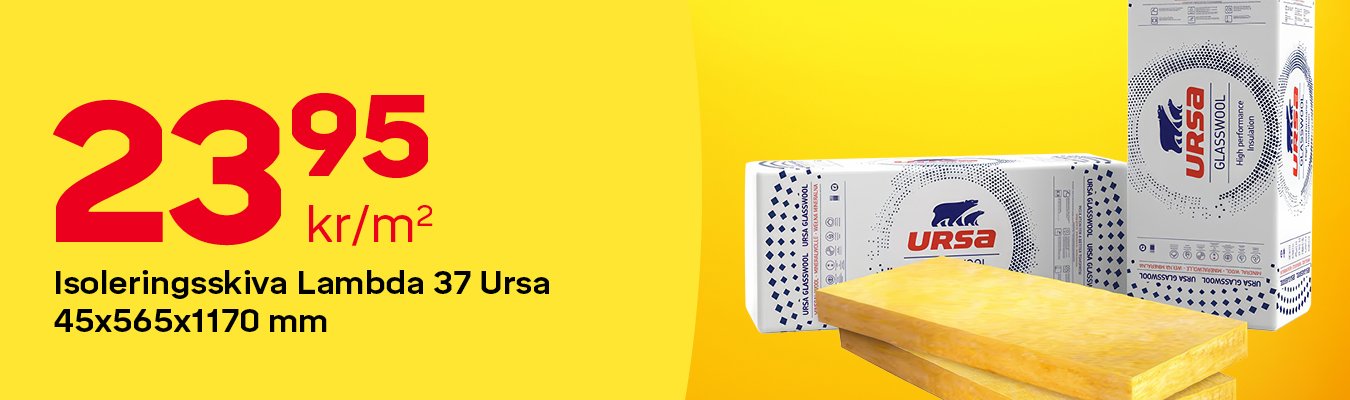 Isoleringsskiva Lambda 37 Ursa 23,95 kr/m2